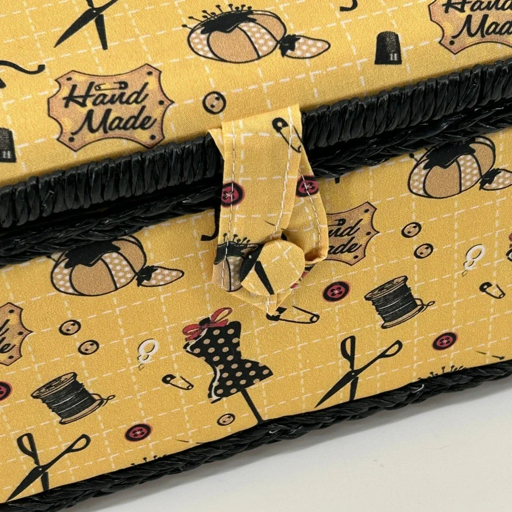 Dyno Sewing Craft Basket Handle Yellow Black Fabric Wicker Trim‎ Accessories NEW